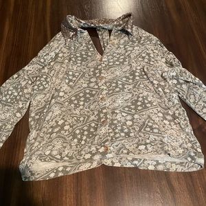 Free people blouse open back top size medium